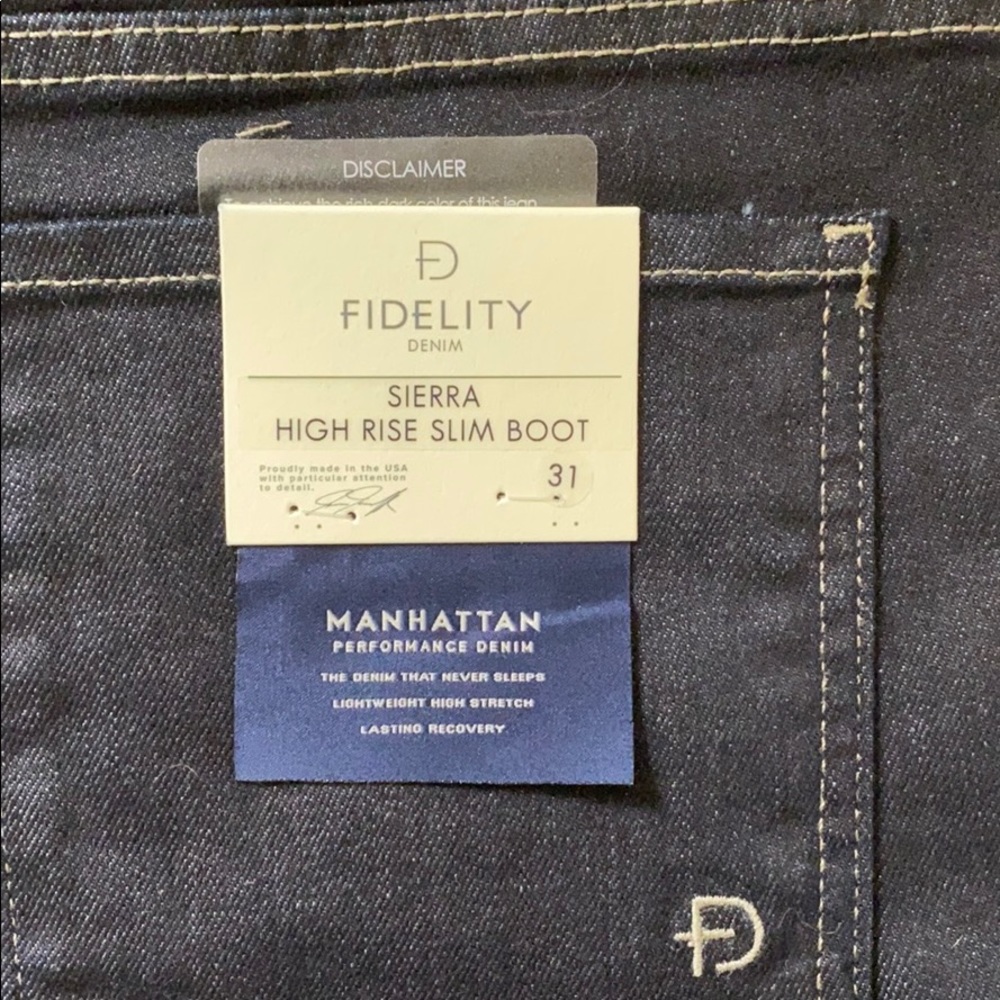 FIDELITY DENIM High Waist Slim Bootcut Jeans Size 31 - Picture 4 of 8